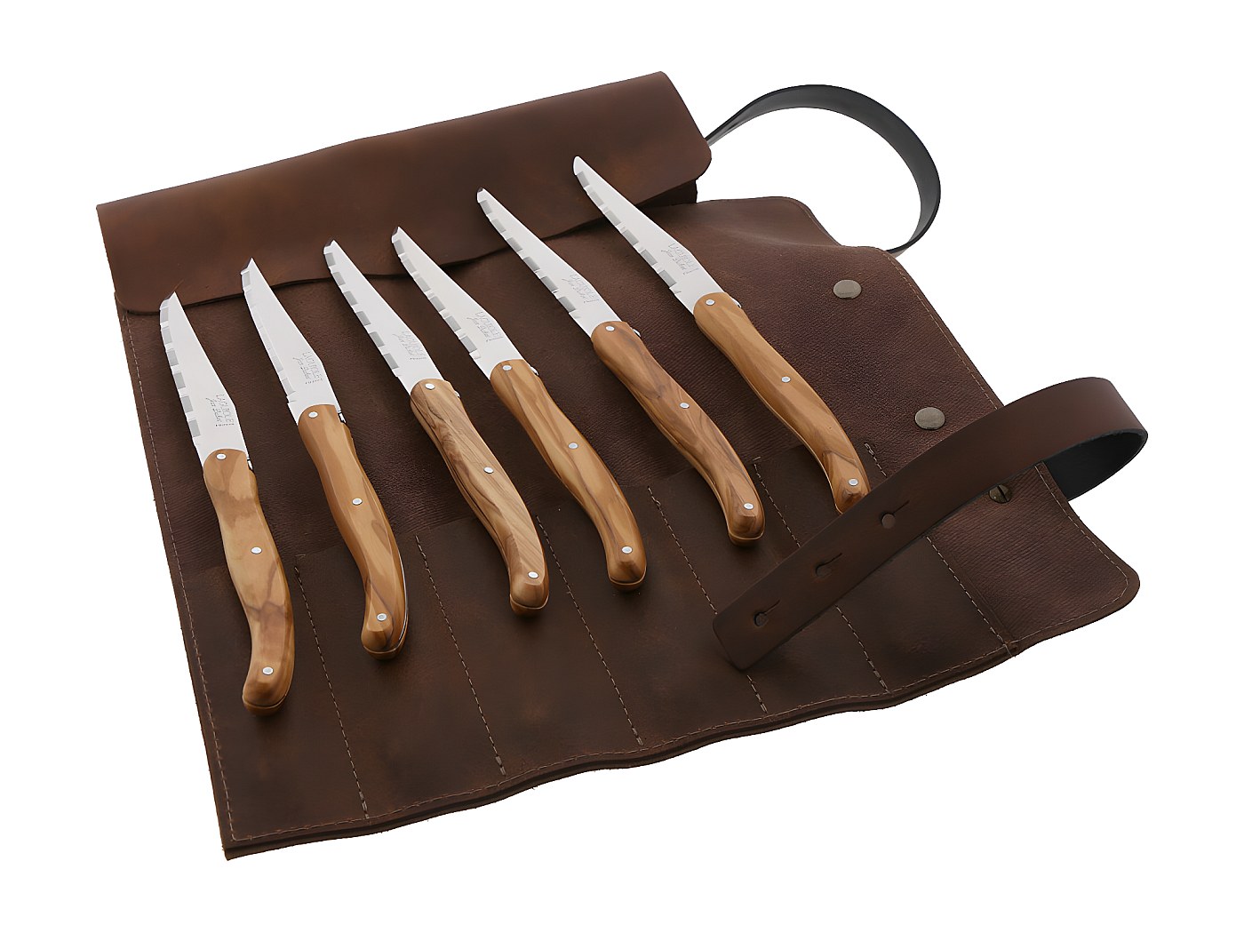 Coffret de 6 couteaux Pallares de table 10cm olivier