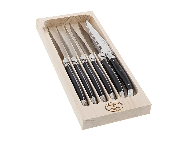Couteaux Laguiole noir, coffret 6
