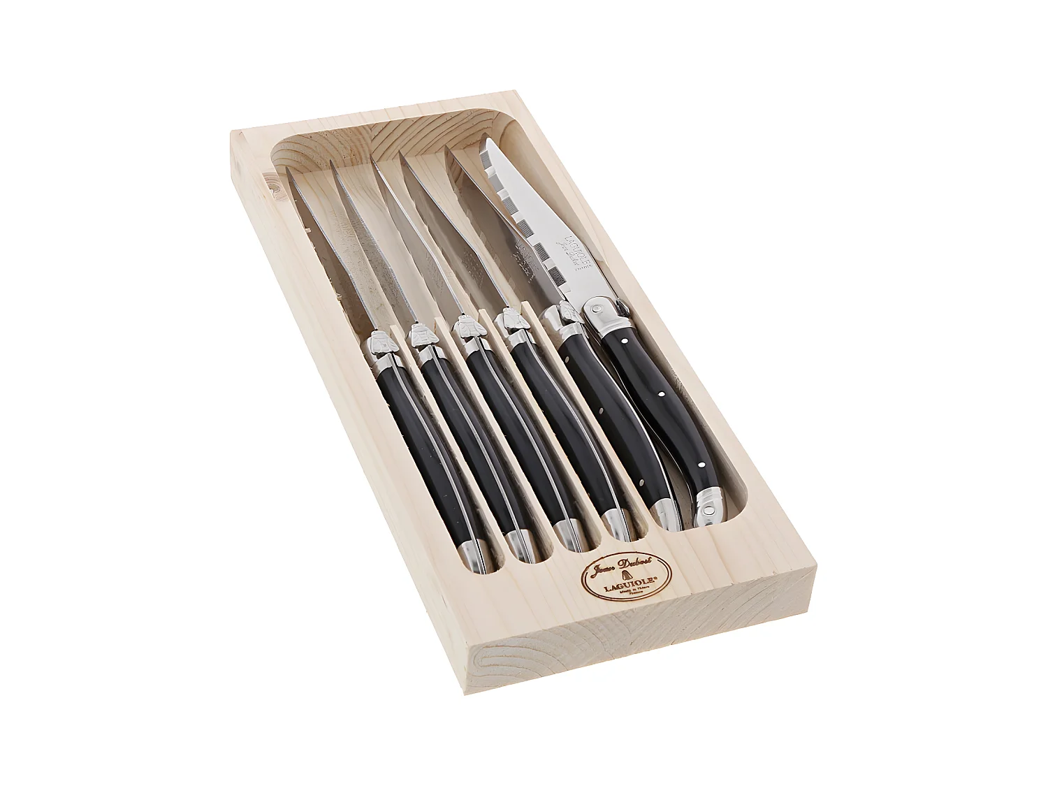 Couteaux Laguiole noir, coffret 6