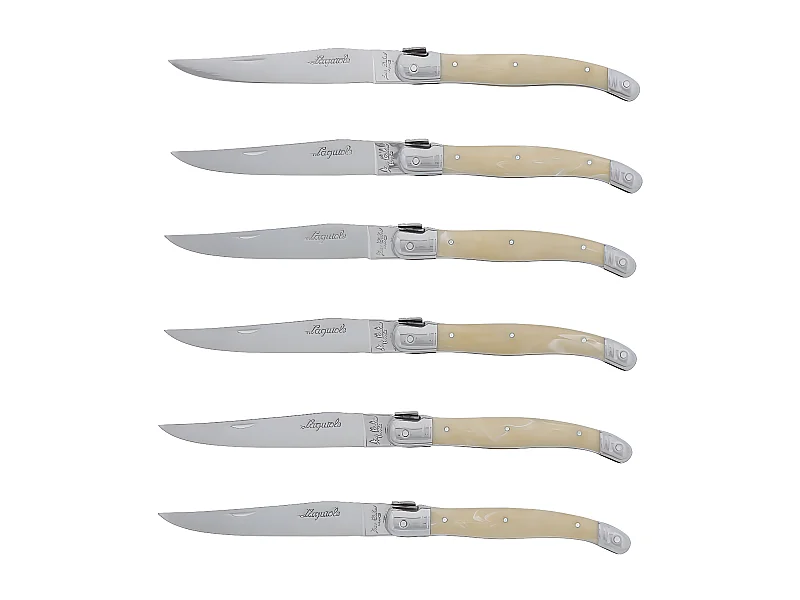 Coffret 6 couteaux Laguiole imitation corne