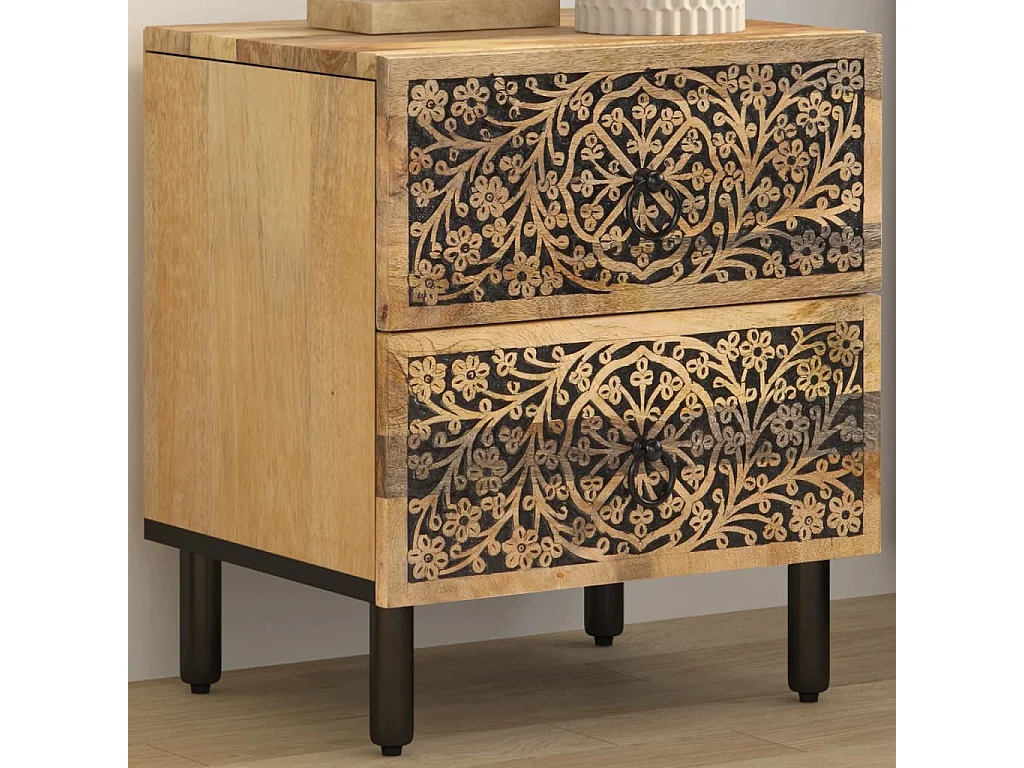 Nachttisch 40x33x46 cm Massivholz Mango