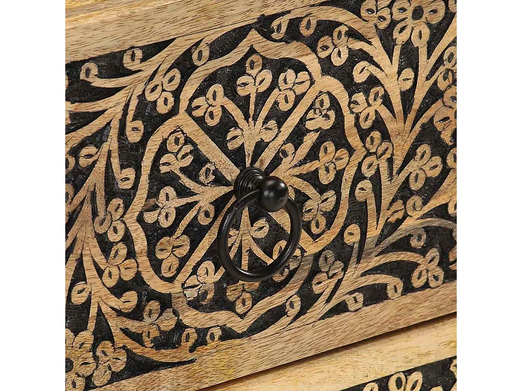 Mesitas de noche 2 uds madera maciza de mango 40x33x46 cm