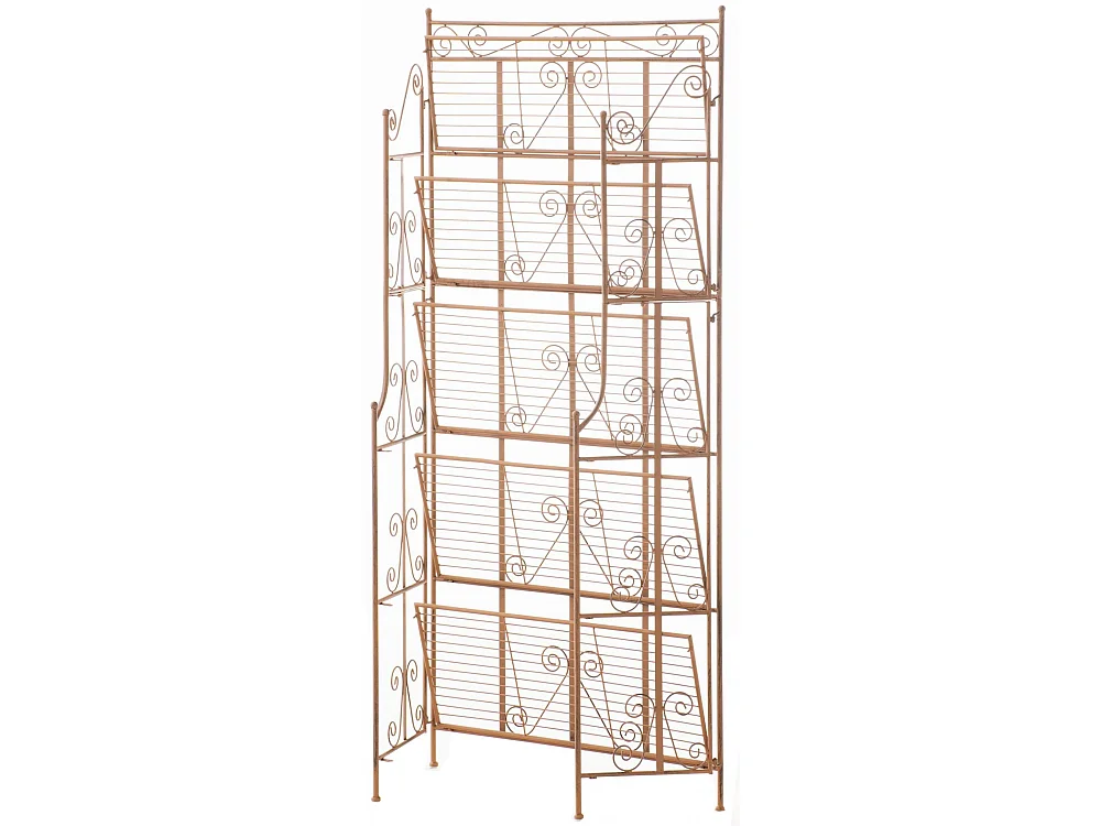 Étagères sur pied - Métal - 74.5 x 34.5 x 173cm - Marron antique - Ciara