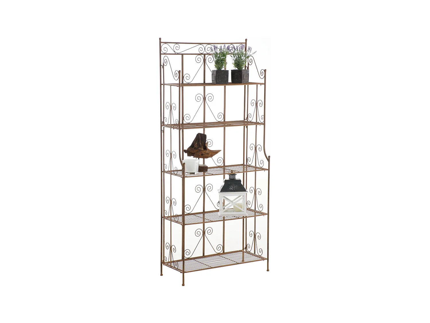 Staande plank - Metaal - 74.5 x 34.5 x 173cm - antiek bruin - Ciara
