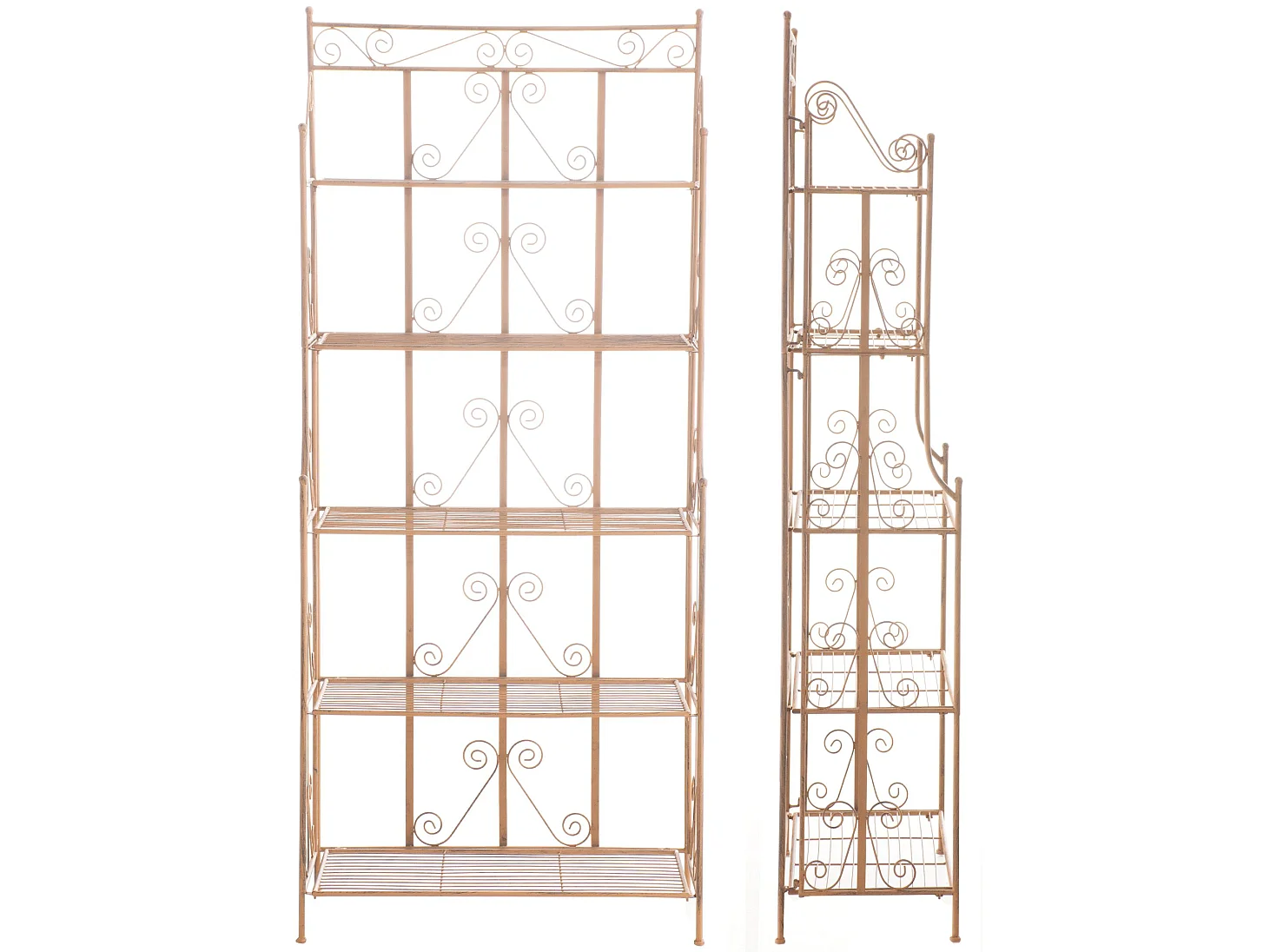 Étagères sur pied - Métal - 74.5 x 34.5 x 173cm - Marron antique - Ciara