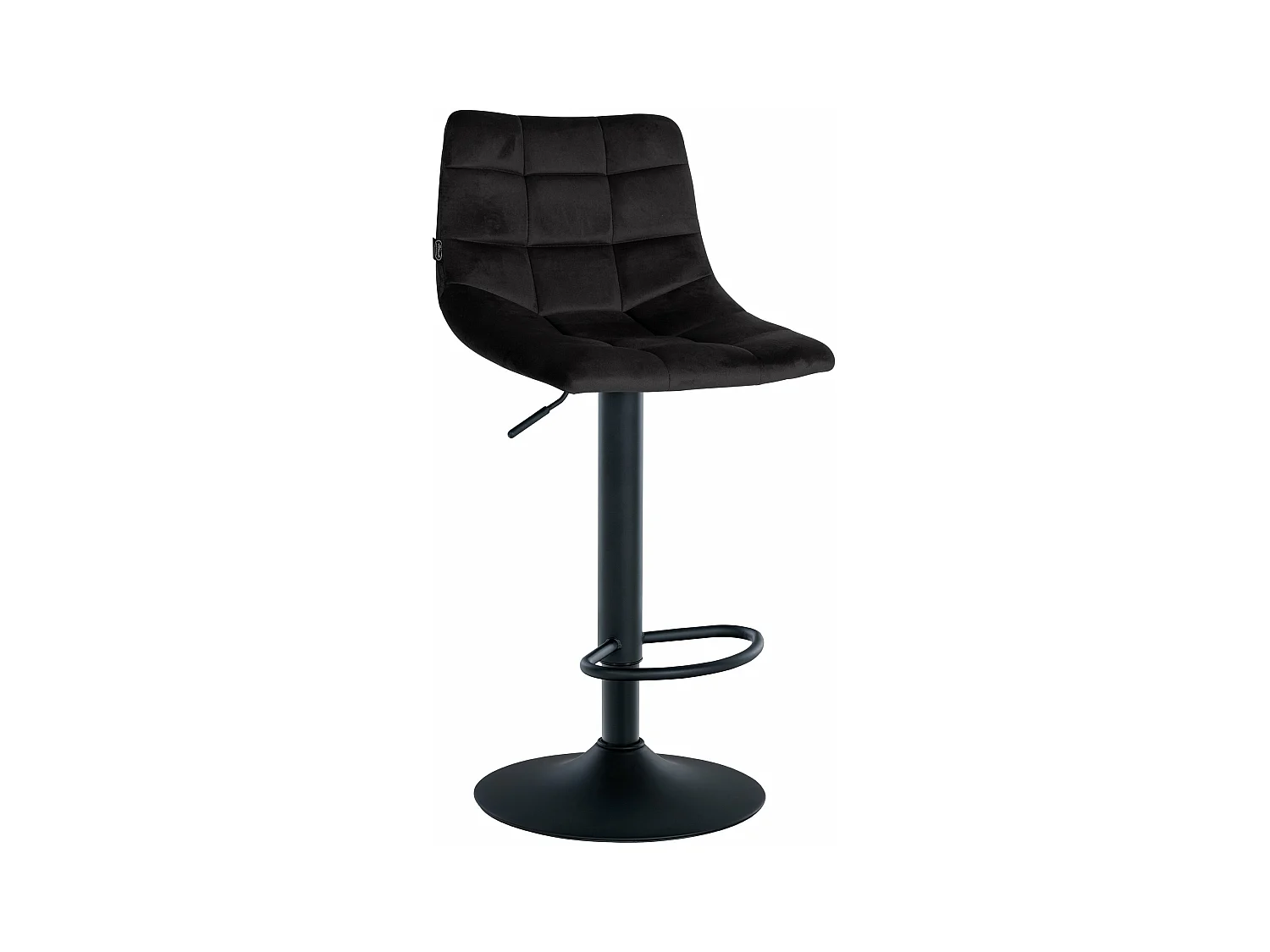 Tabouret de bar - Velours & Métal - Noir - Jerry