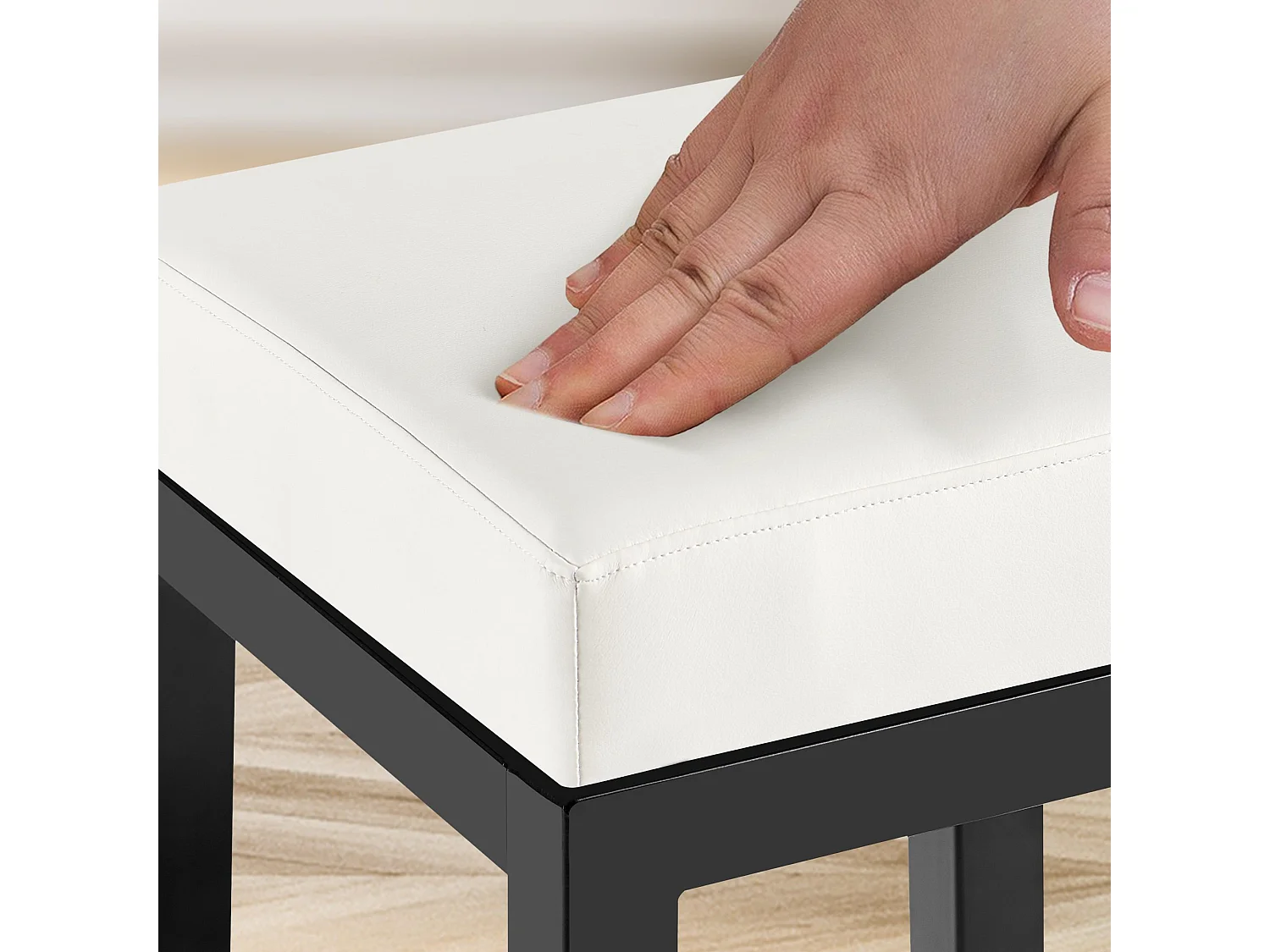 Tabouret de bar - Similicuir - Blanc - Taylor B85