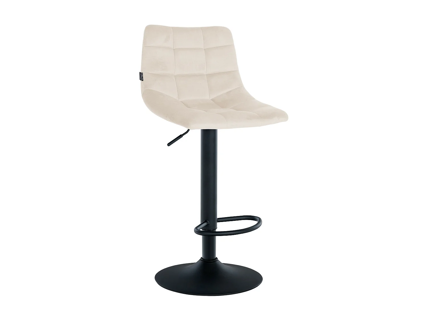 Tabouret de bar - Velours & Métal - Crème - Jerry