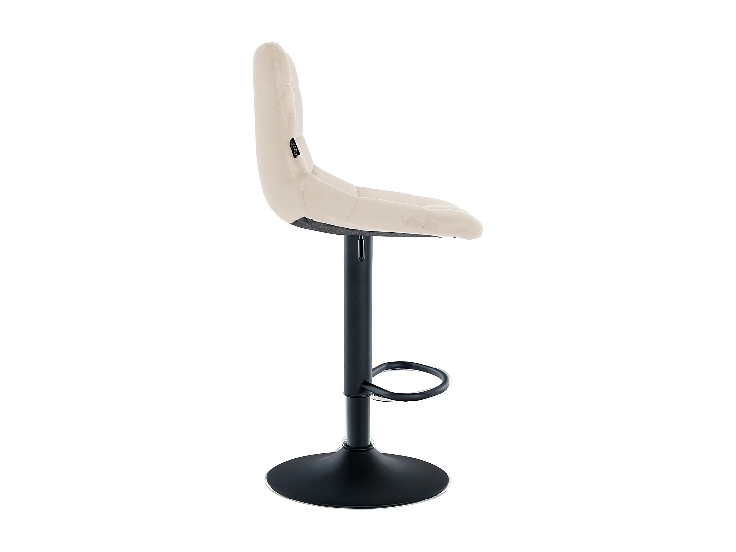 Tabouret de bar - Velours & Métal - Crème - Jerry