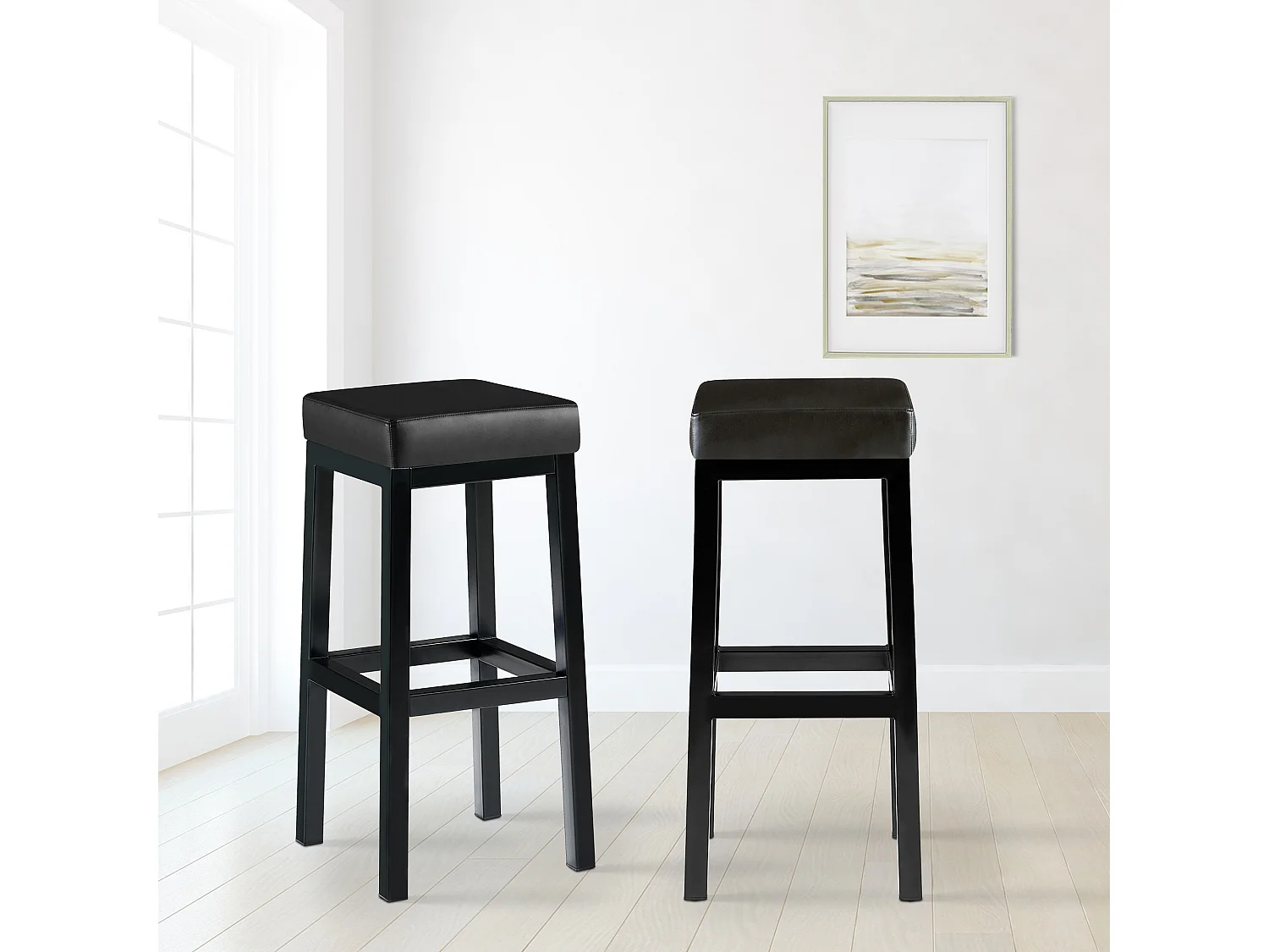 Tabouret de bar - Similicuir - Noir - Taylor B85