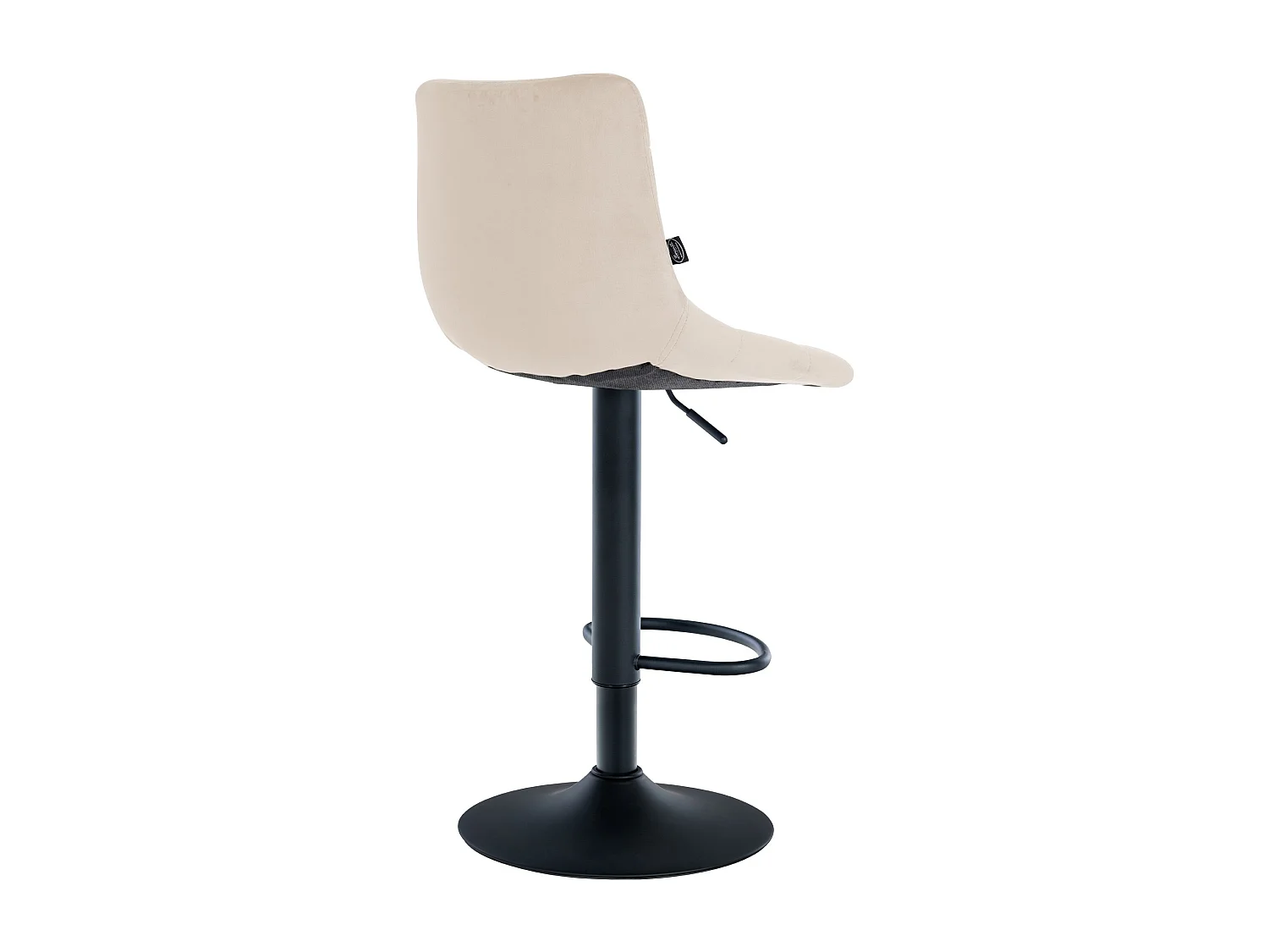 Lot de 2  Tabouret de bar - Velours & Métal - Crème - Jerry