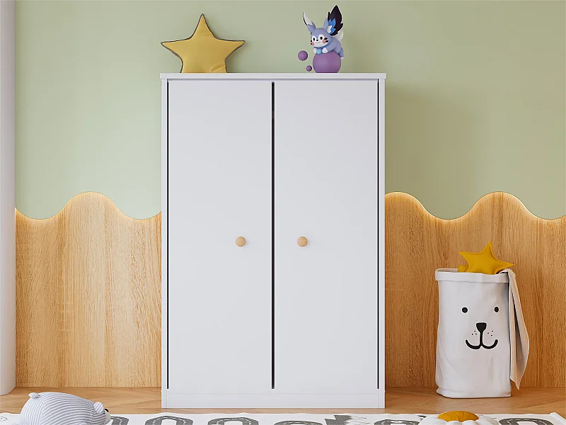 Kindergarderobe met roede - in MD - Wit