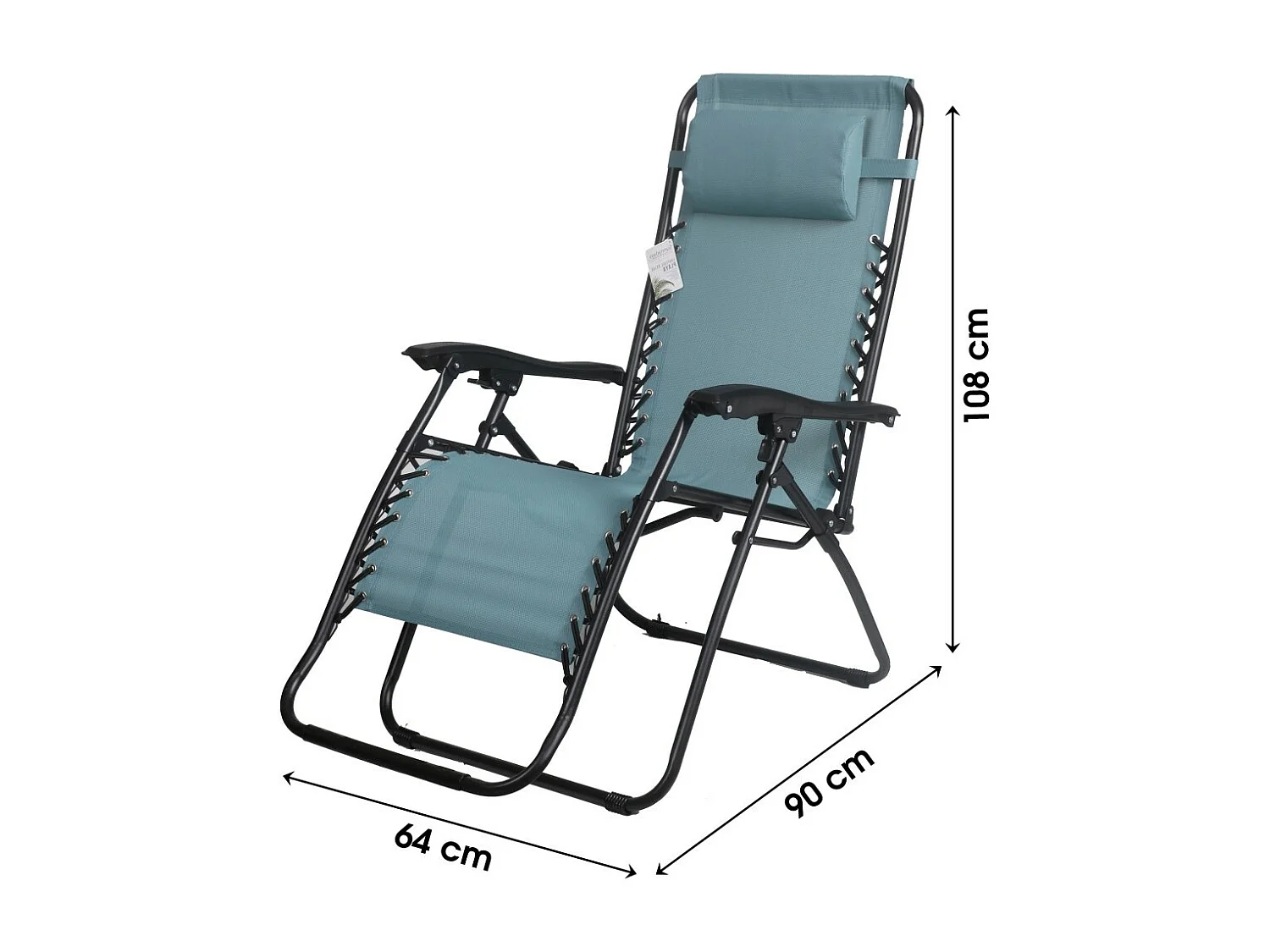 Fauteuil relax d'extérieur coloris bleu 90x108x64 cm