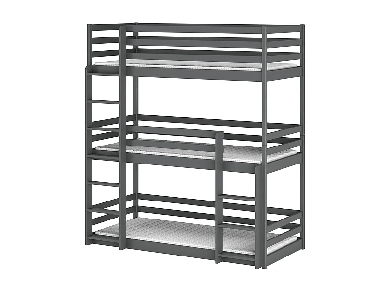 Lits superposés TED BB002 80x180 cm Graphite