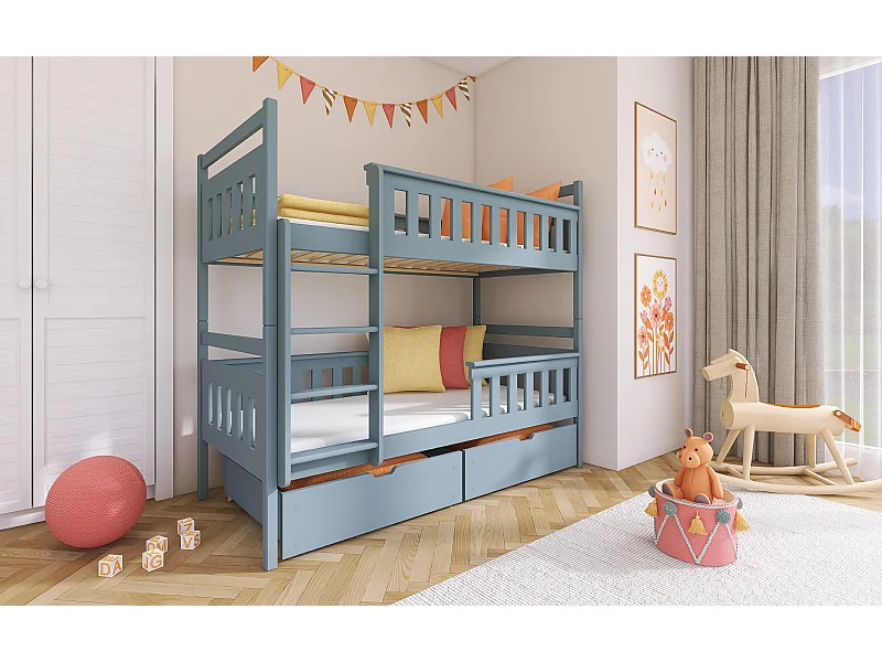 Lits superposés TEZO BB014 80x190 cm Gris