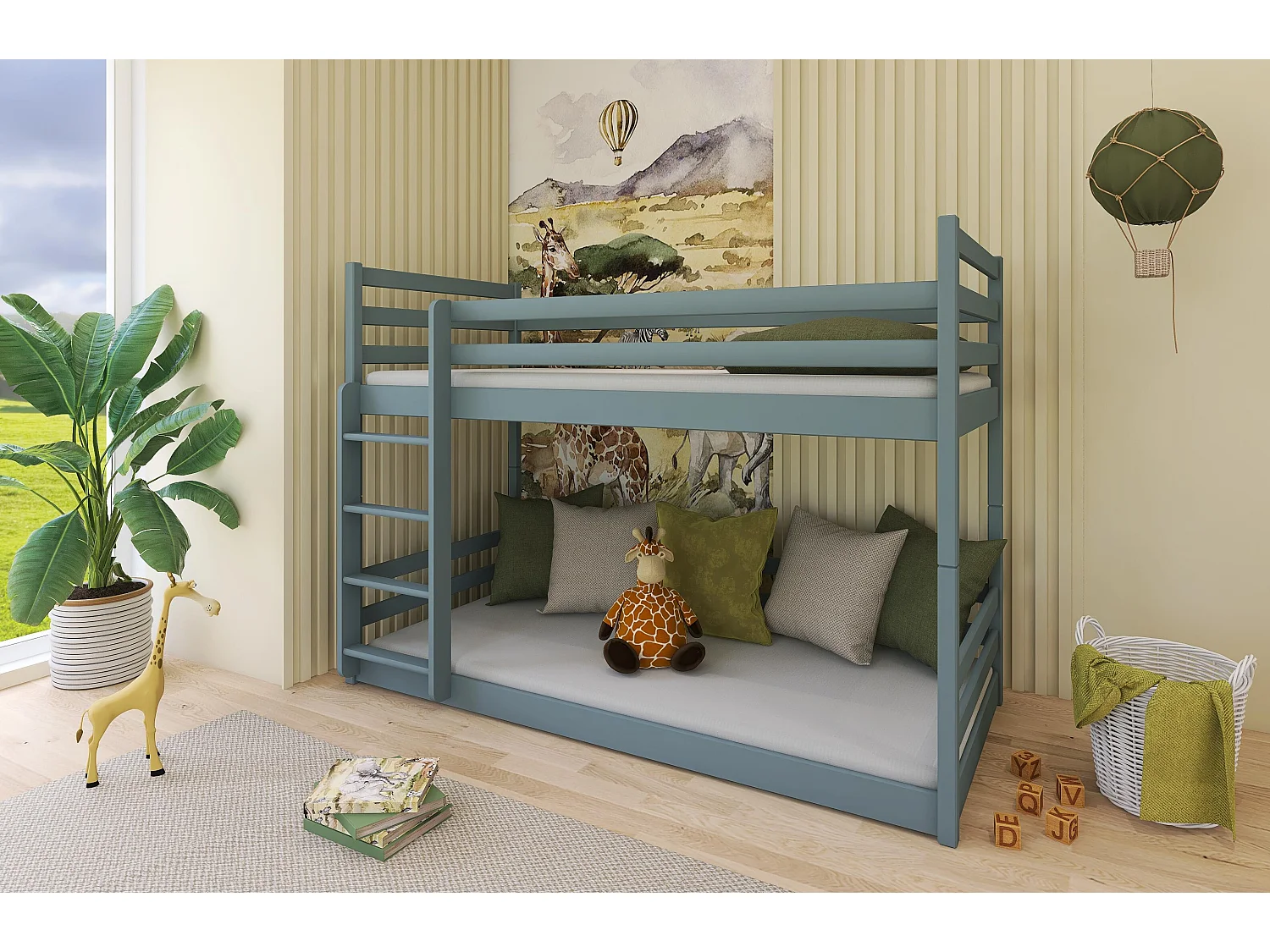 Letto a castello MINI BB001 80x160 cm Grigio