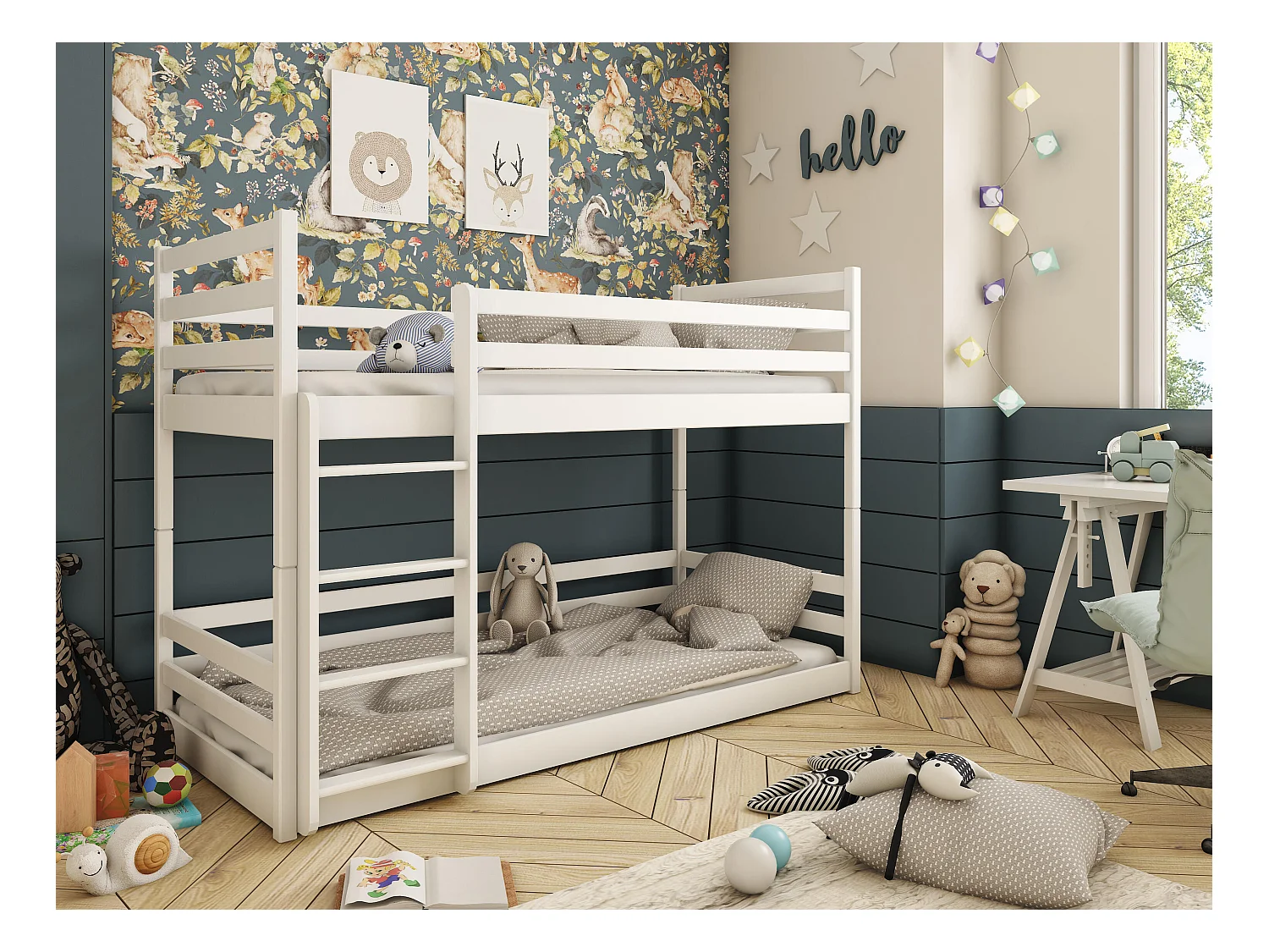 Lits superposés MINI BB003 80x200 cm Blanc
