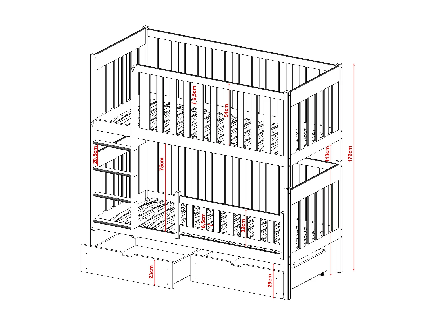 Lits superposés DAWID BB002 80x180 cm Beige