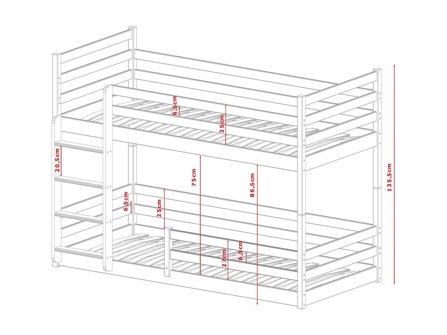 Beliche MINI BB002 80x180 cm Branco