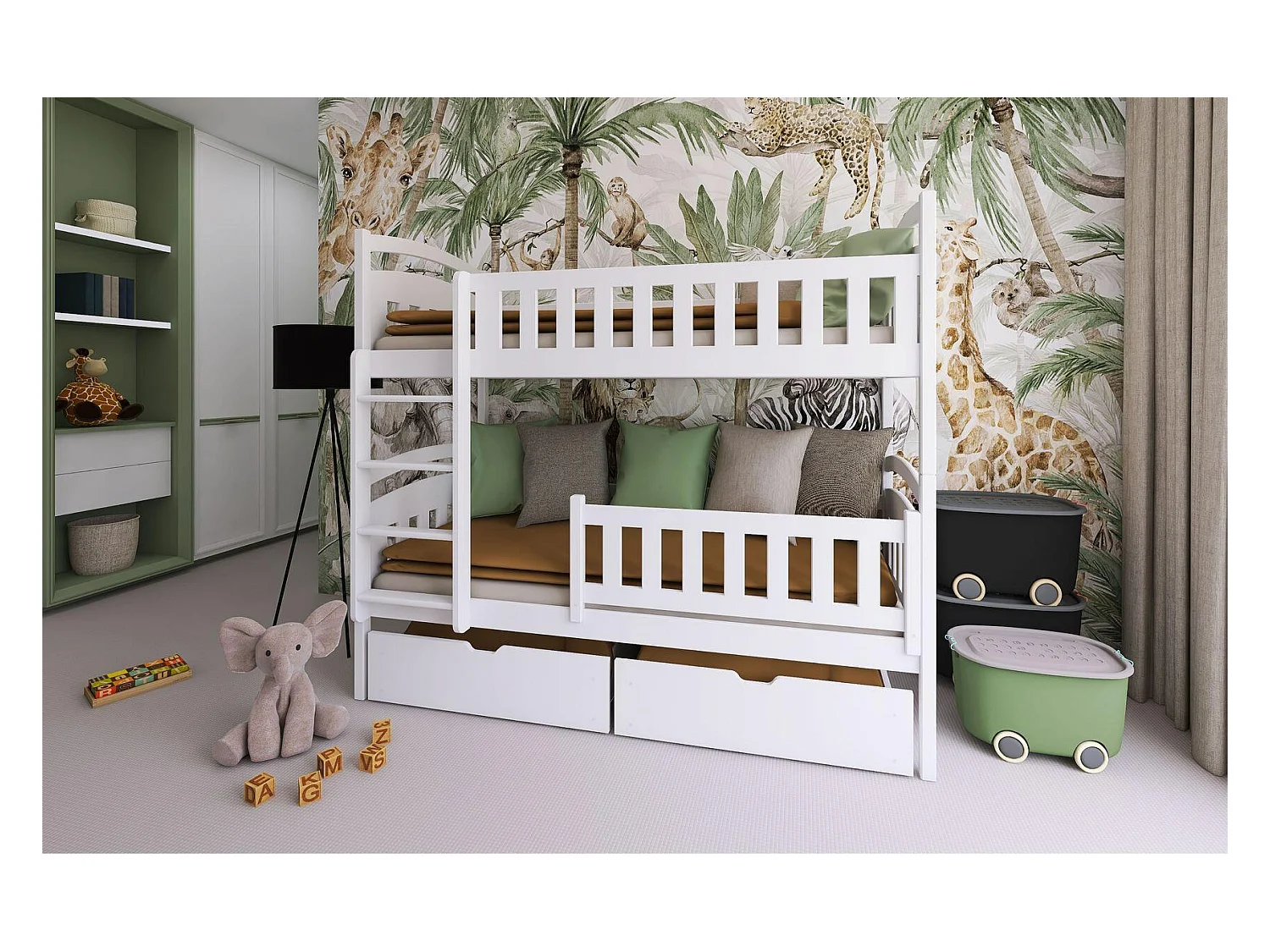 Lits superposés IGNAS BB004 90x190 cm Blanc