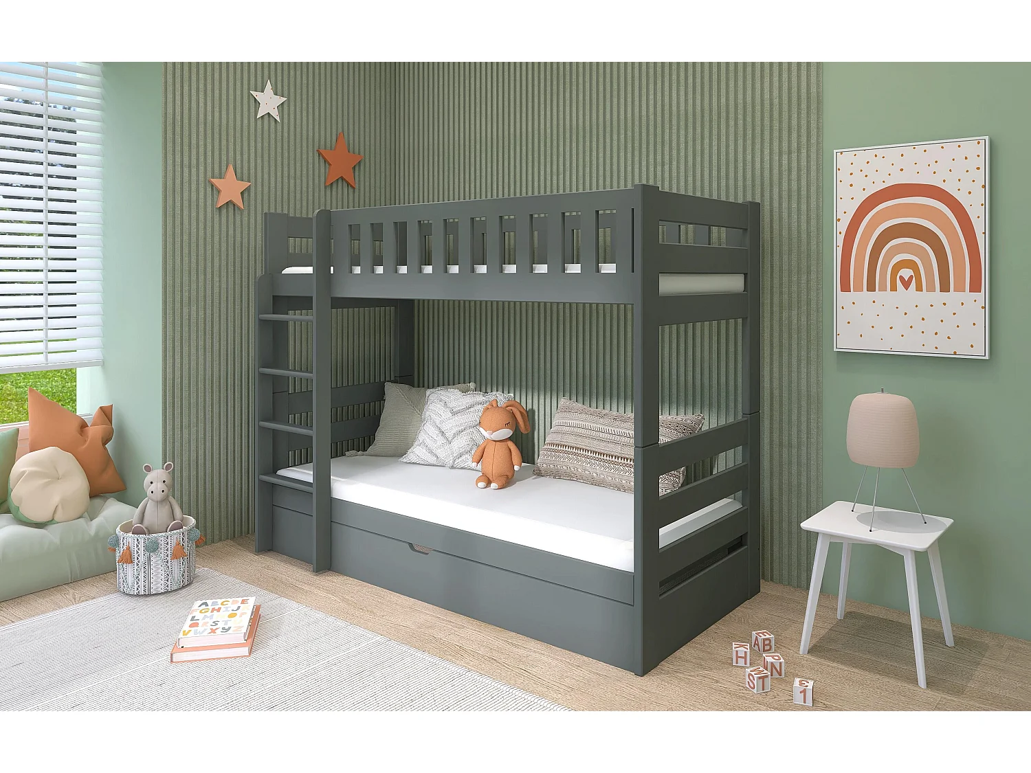 Etagenbett FOCUS BB004 90x190 cm Graphit