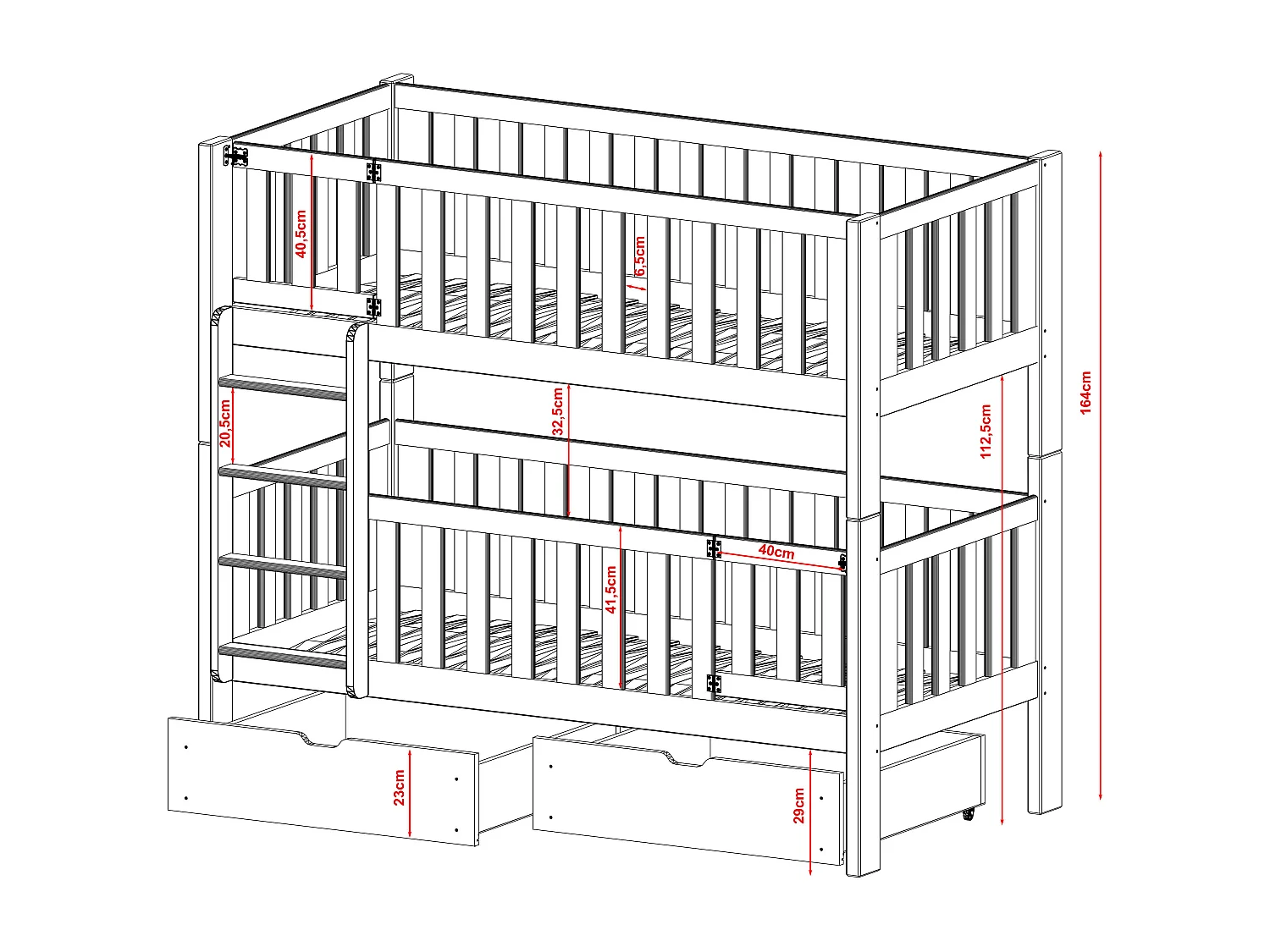 Lits superposés KSAWERY BB002 80x180 cm Beige
