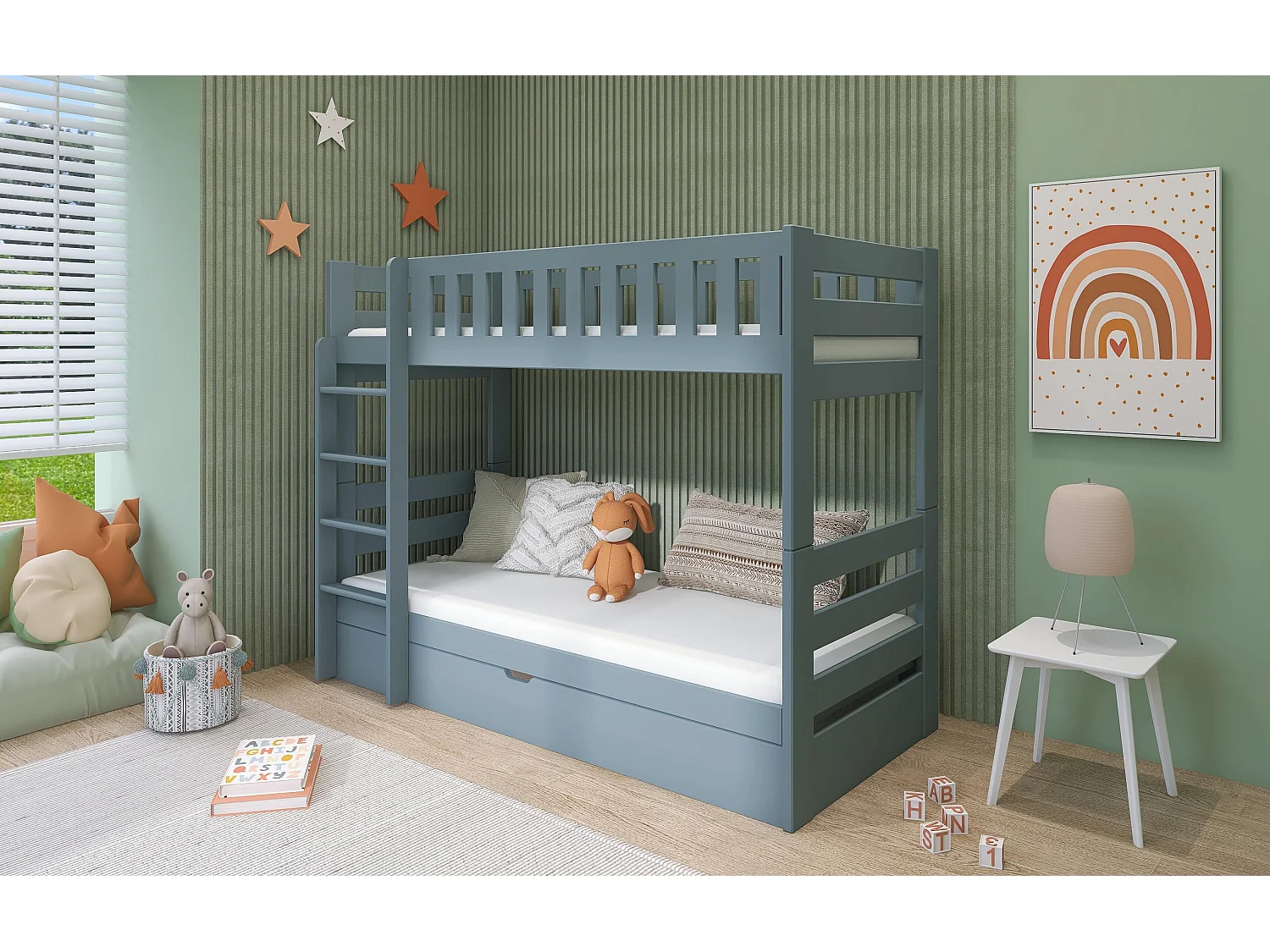 Lits superposés FOCUS BB003 80x200 cm Gris