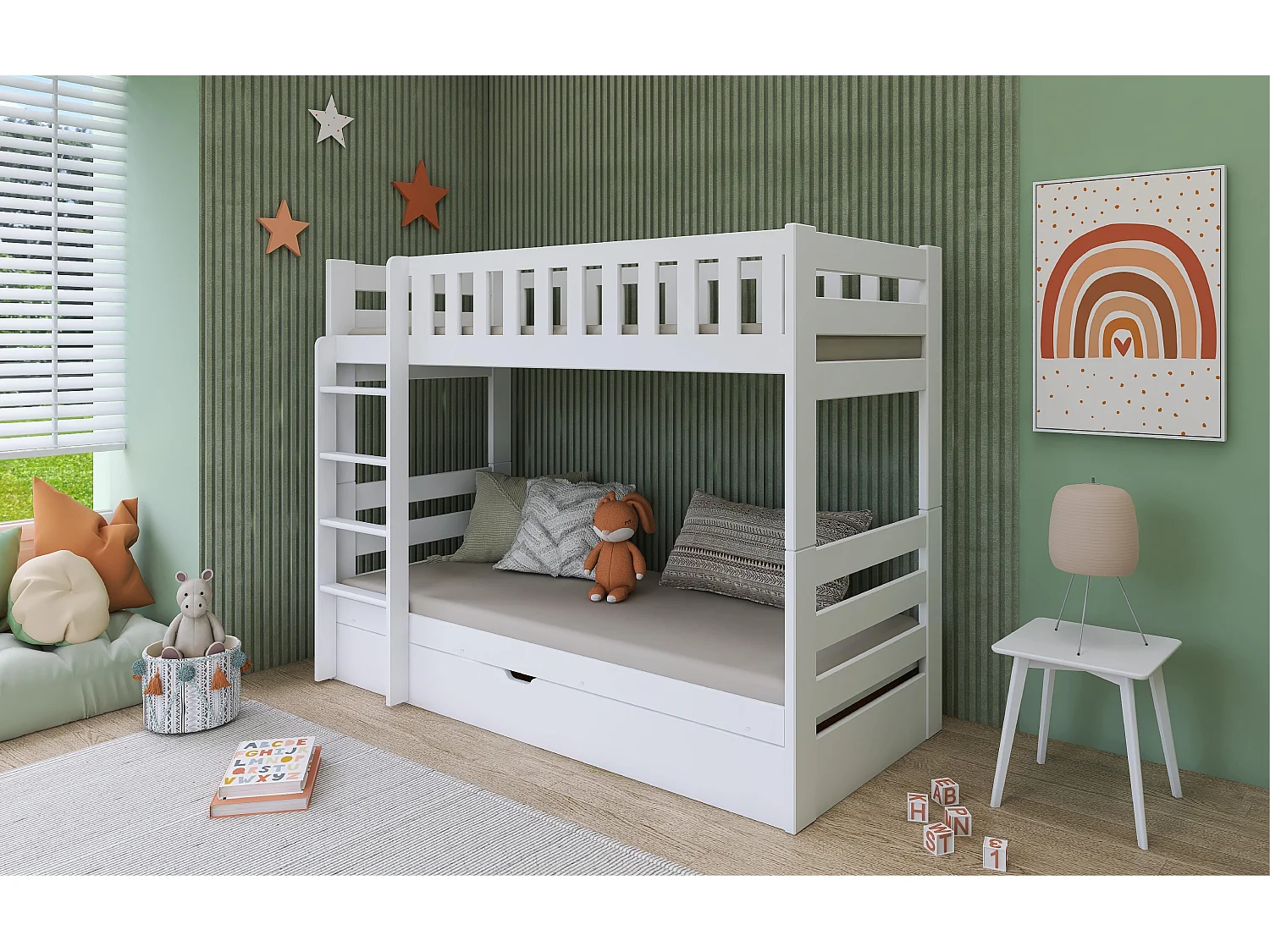 Lits superposés FOCUS BB002 80x180 cm Blanc