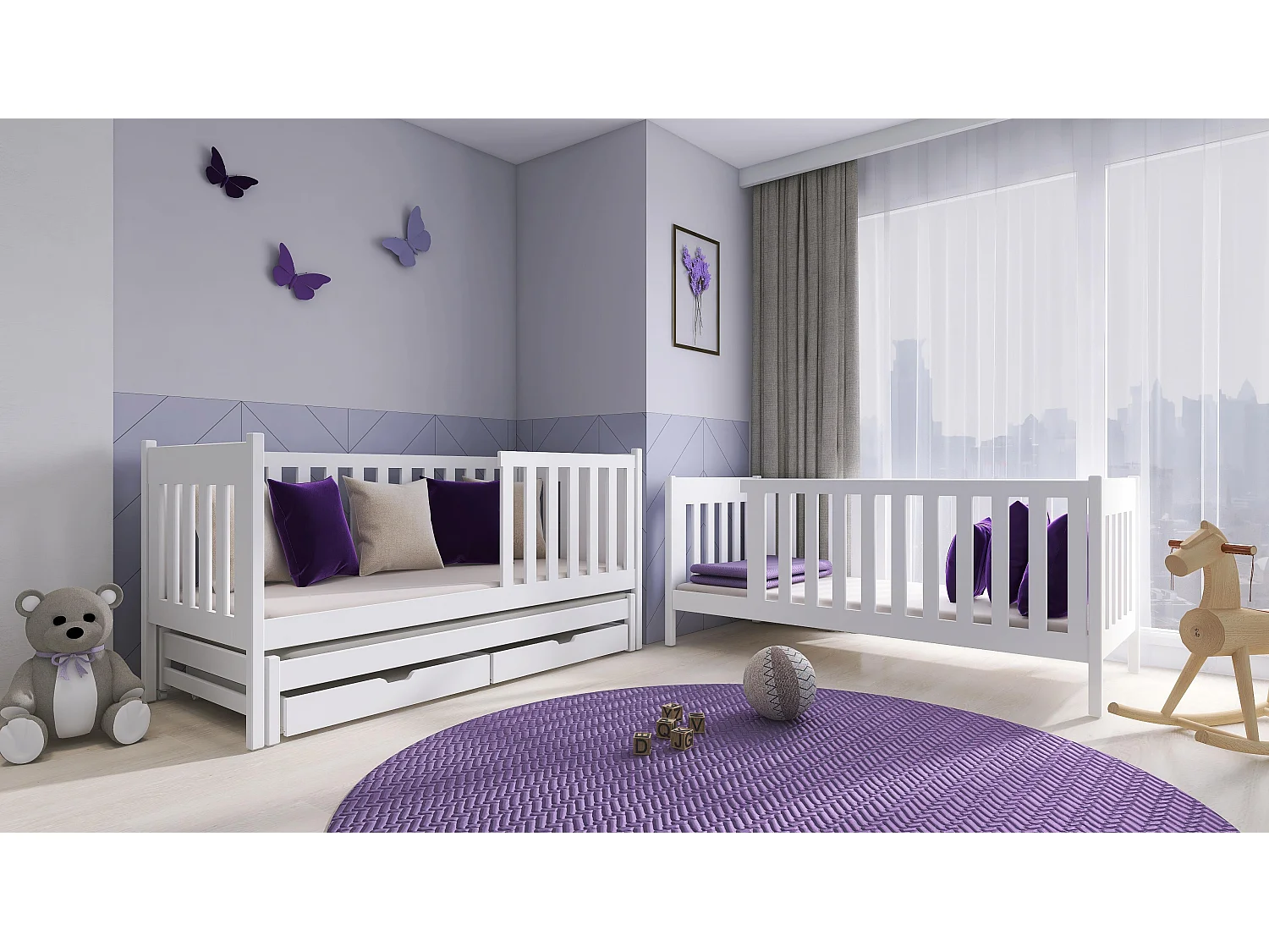 Lits superposés EMILKA BB001 80x160 cm Blanc