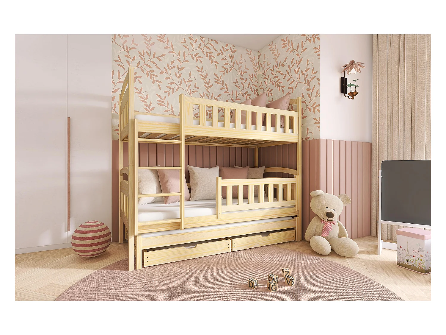 Lits superposés BLANKA BB004 90x190 cm Beige