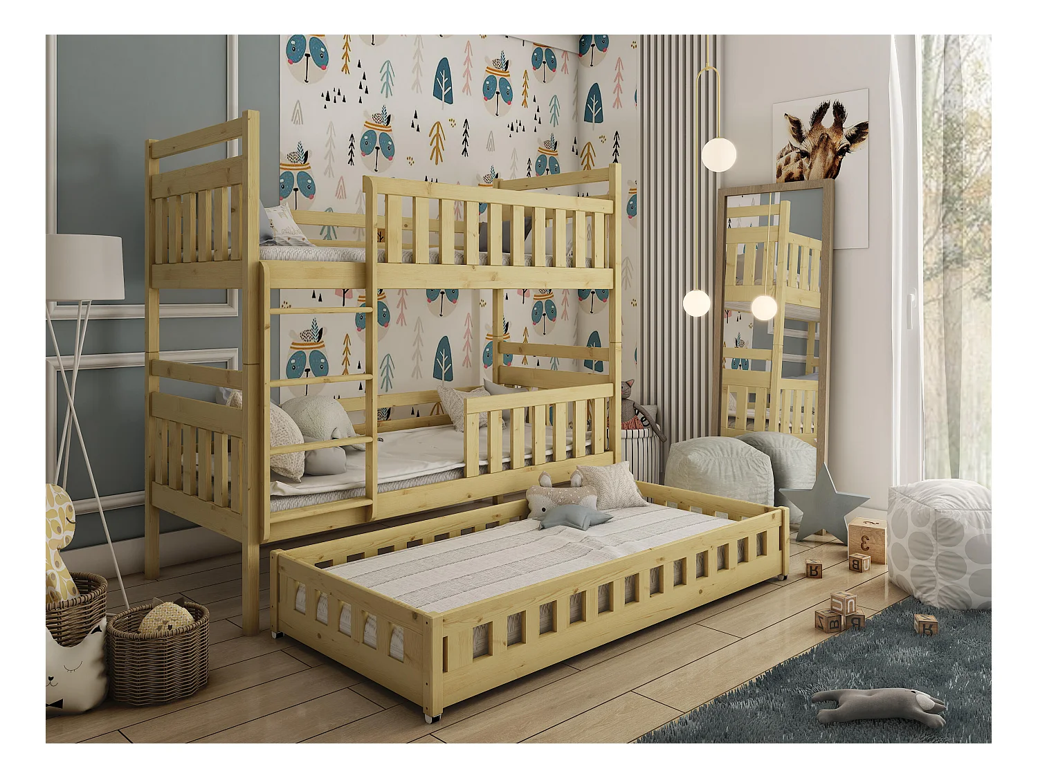 Lits superposés OLIWIA BB014 80x190 cm Beige