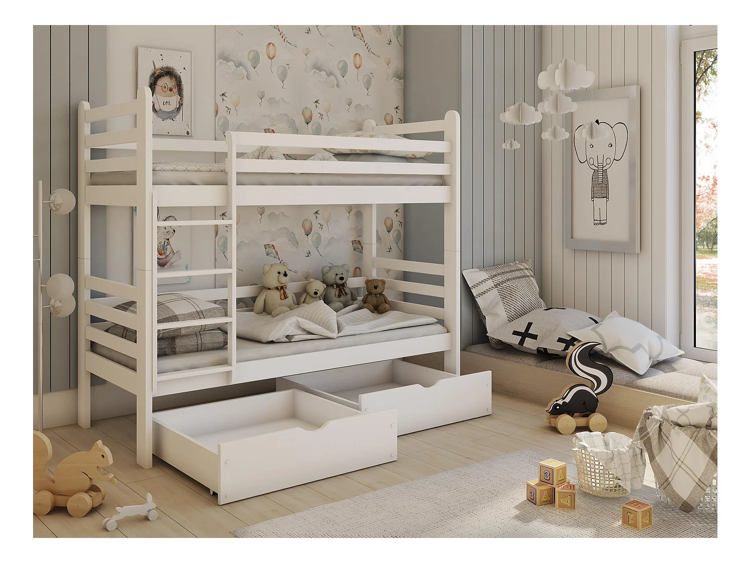 Stapelbed PATRYK BB002 80x180 cm Wit