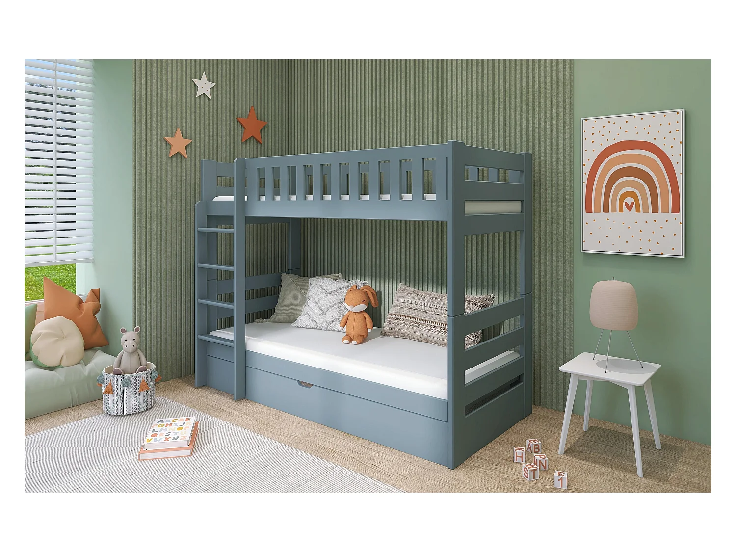 Lits superposés FOCUS BB002 80x180 cm Gris