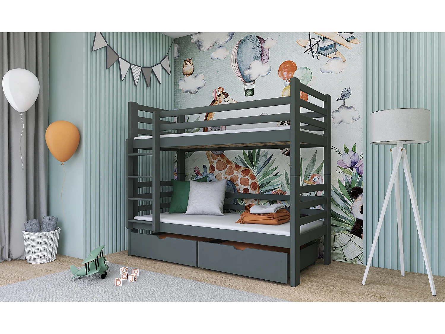 Etagenbett PATRYK BB013 80x170 cm Graphit