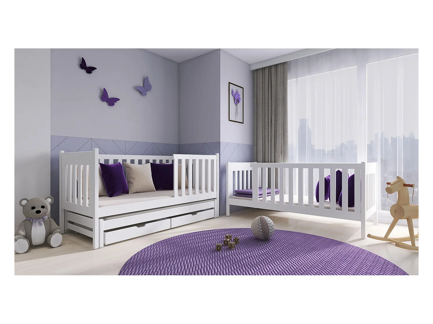 Lits superposés EMILKA BB004 90x190 cm Blanc