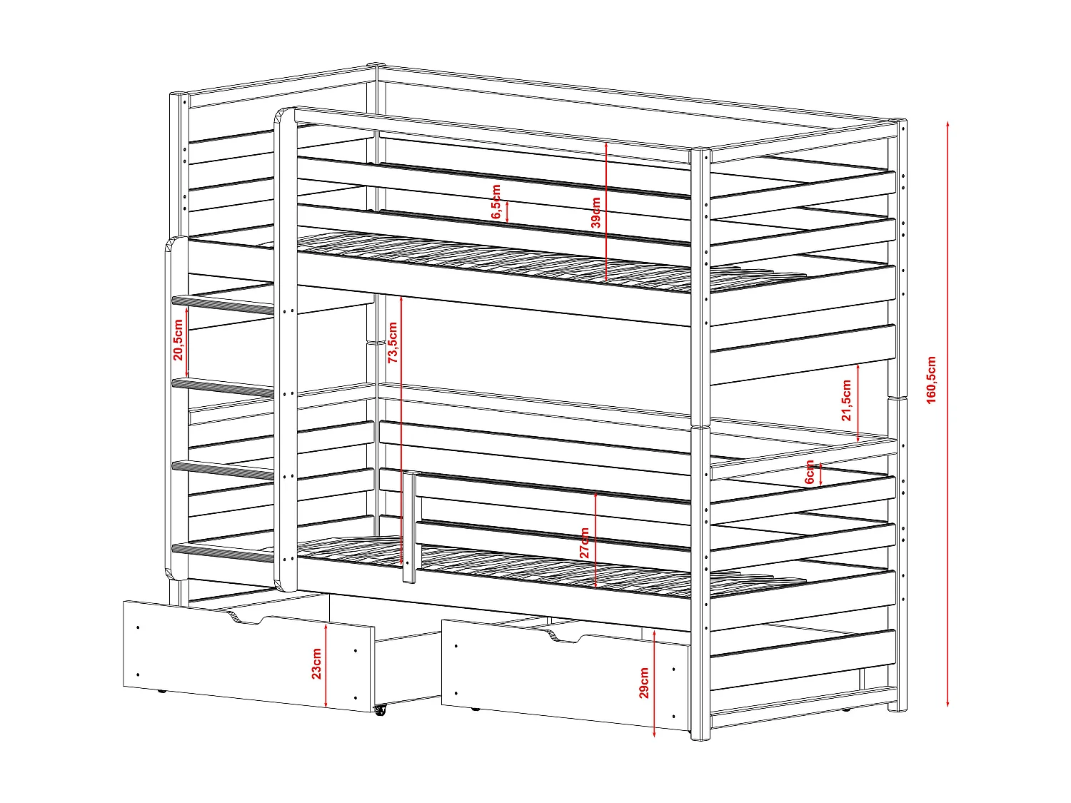 Lits superposés LOFT BB014 80x190 cm Beige