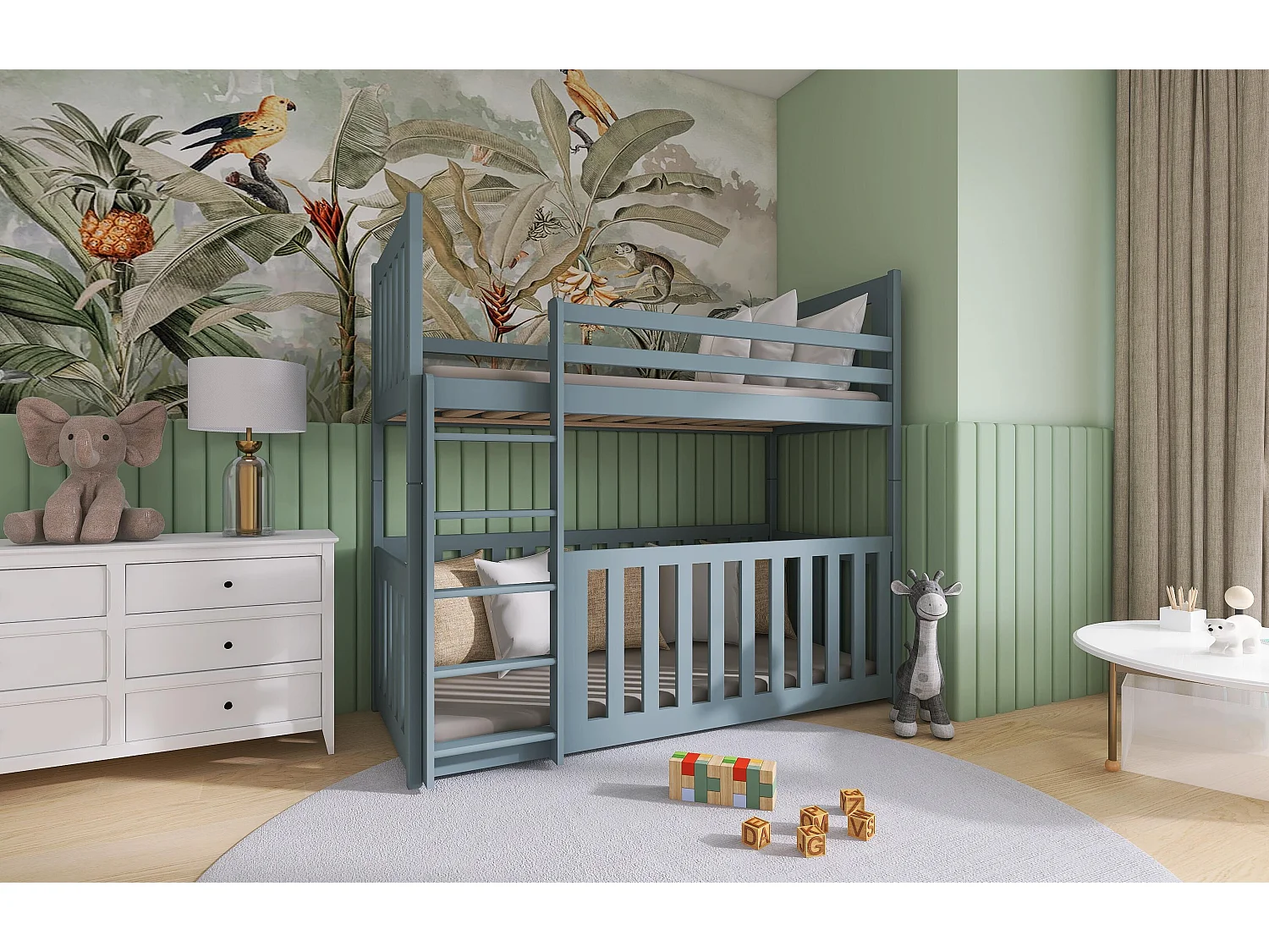 Stapelbed CRIS BB004 90x190 cm Grijs