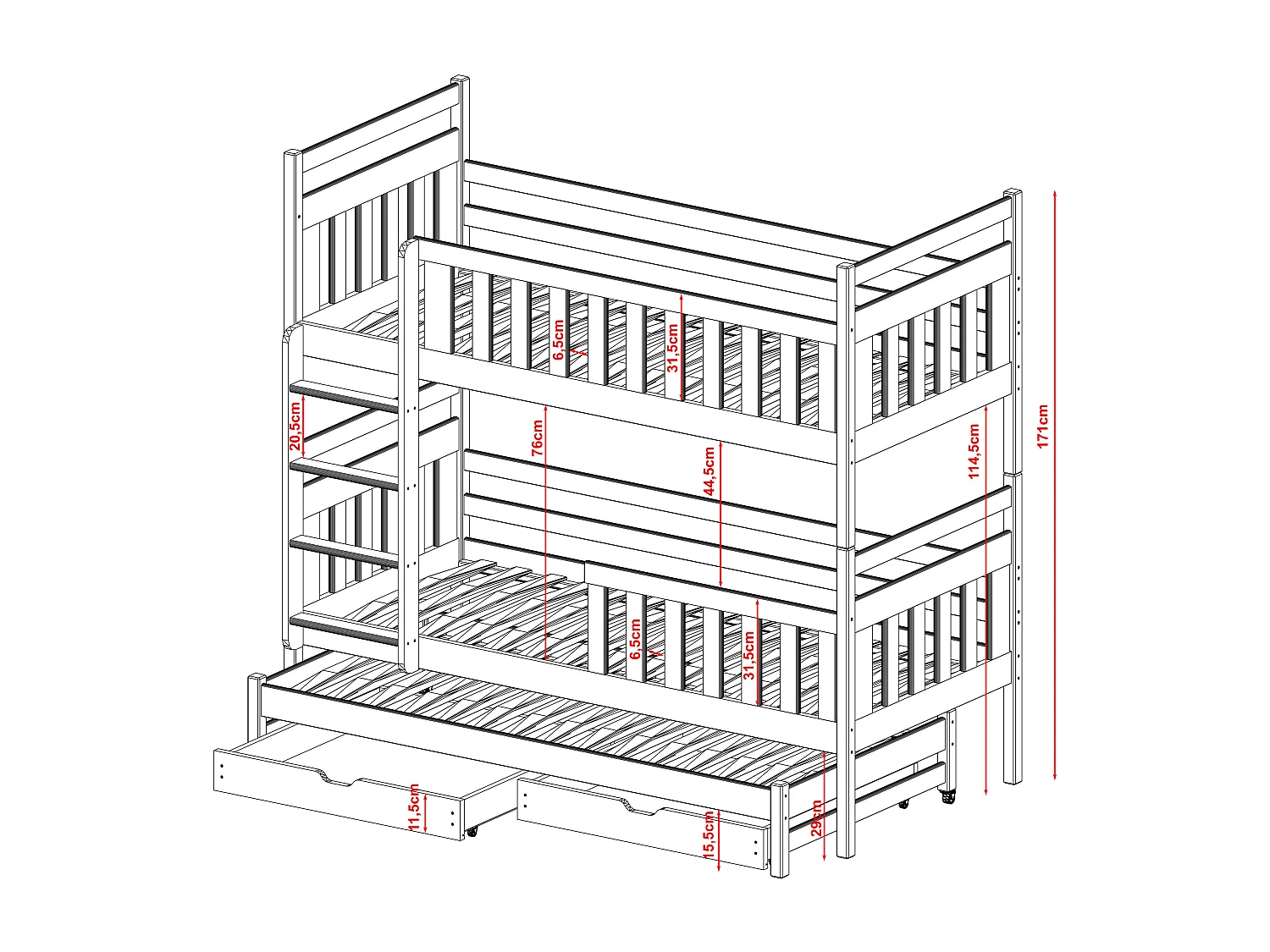 Beliche KLARA BB013 80x170 cm Branco