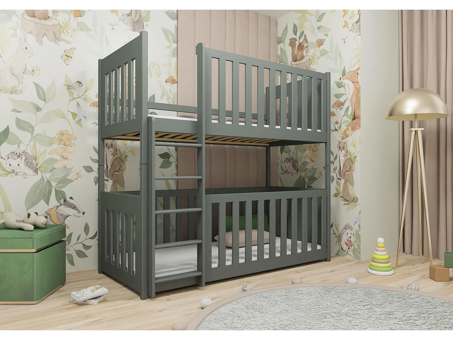 Stapelbed KONRAD BB001 80x160 cm Grafiet