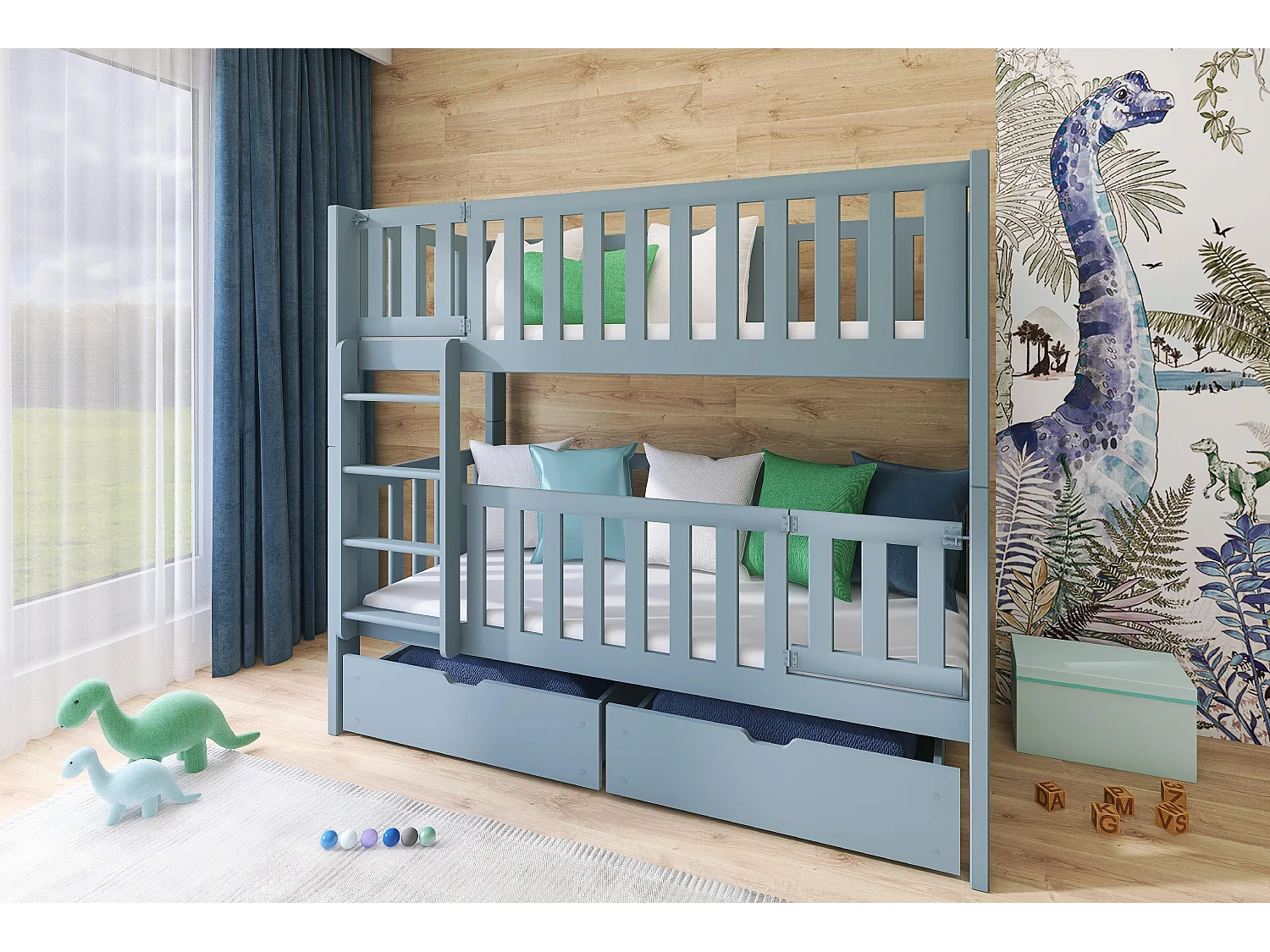 Lits superposés KSAWERY BB002 80x180 cm Gris