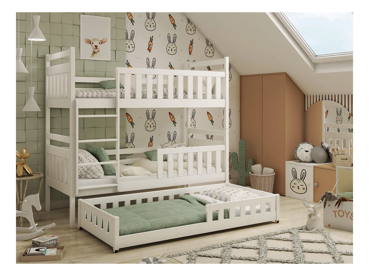 Etagenbett OLIWIA BB003 80x200 cm Weiß