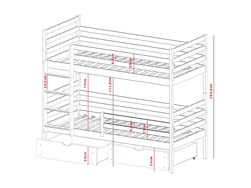 Letto a castello NEMO BB012 90x180 cm Beige
