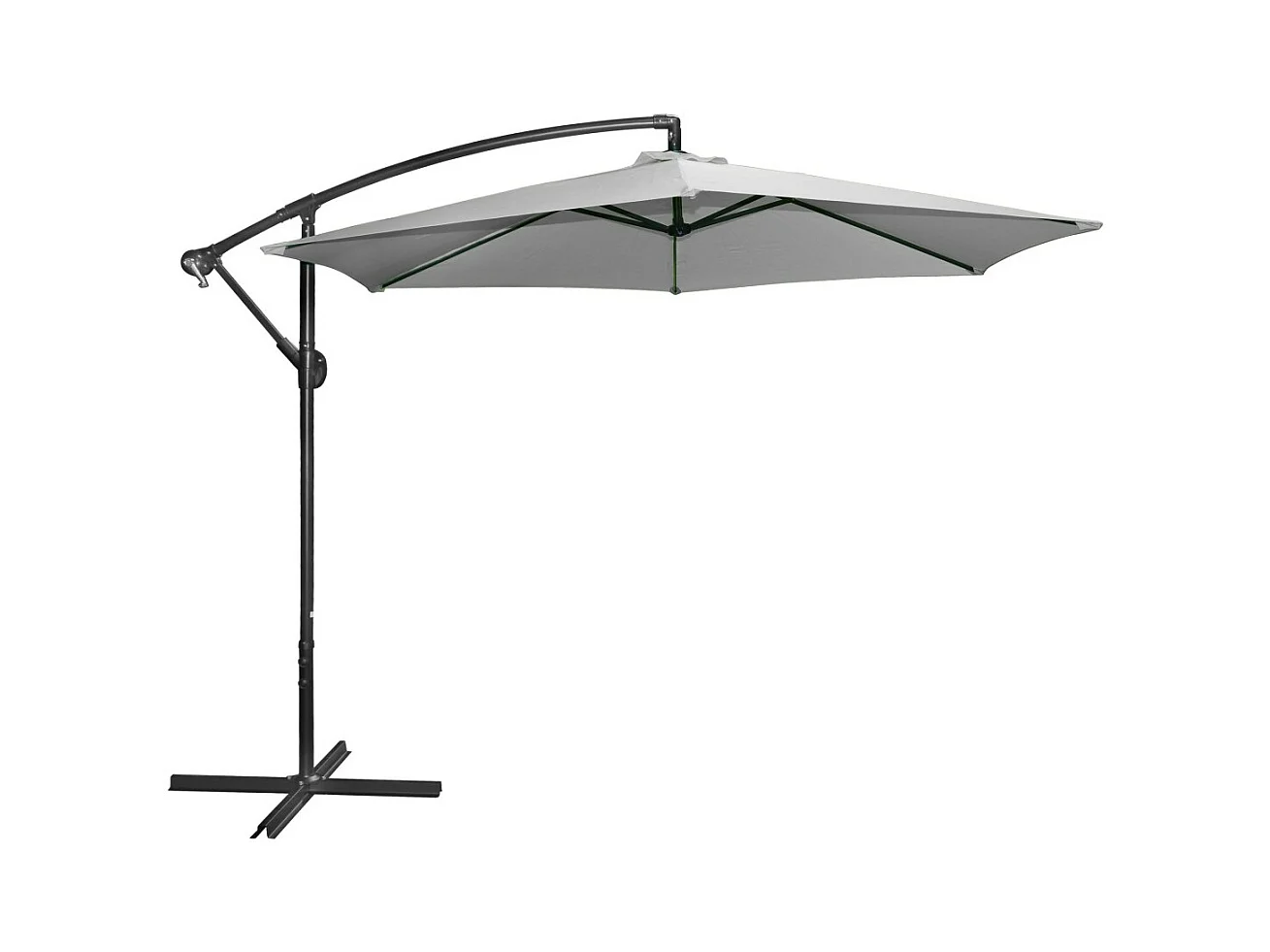 Parasol déporté rond gris clair – Diamètre 300 cm