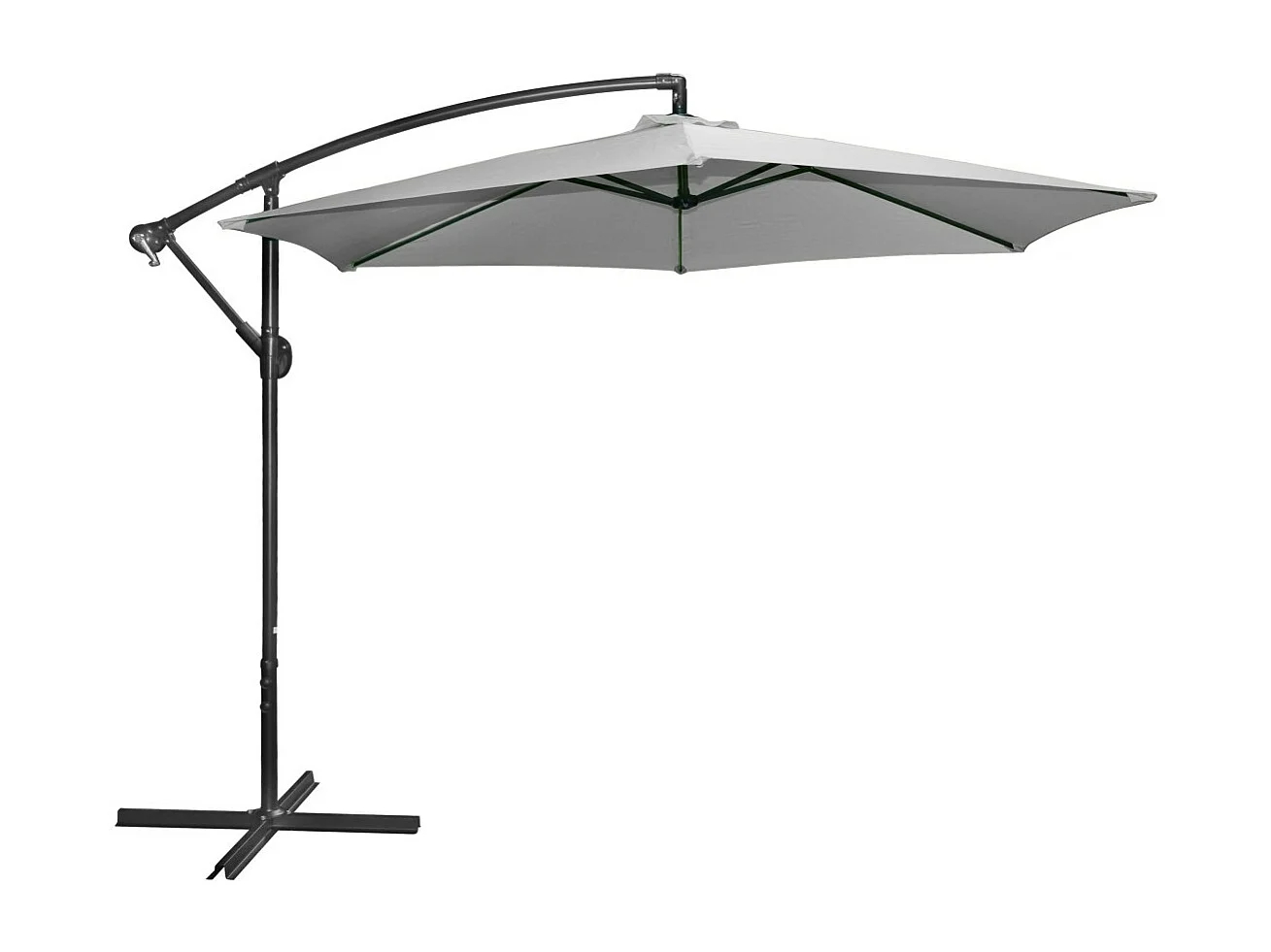 Vrijhangende ronde parasol lichtgrijs - Diameter 300 cm