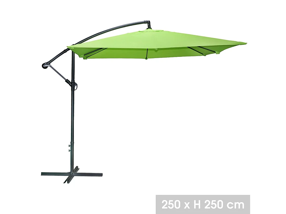 Vierkante appelgroene zweefparasol 250x250cm