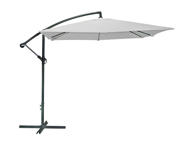 Vrijhangende vierkante parasol in lichtgrijs 250x250 cm