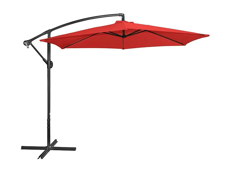 Roter Sonnenschirm mit seitlichem Mast – Durchmesser 300 cm