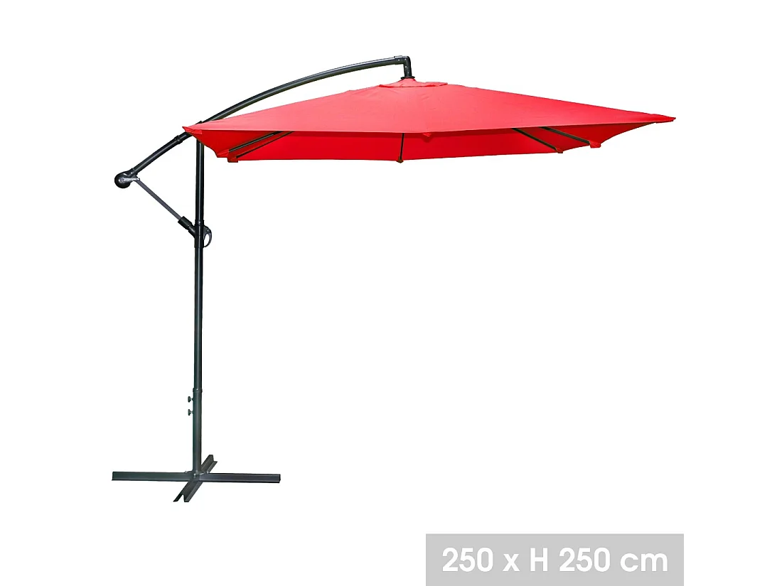 Ombrellone a sbalzo quadrato rosso 250x250 cm
