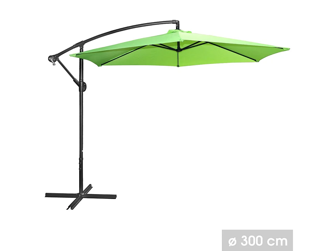 Guarda-sol lateral redondo verde maçã diâmetro 300cm