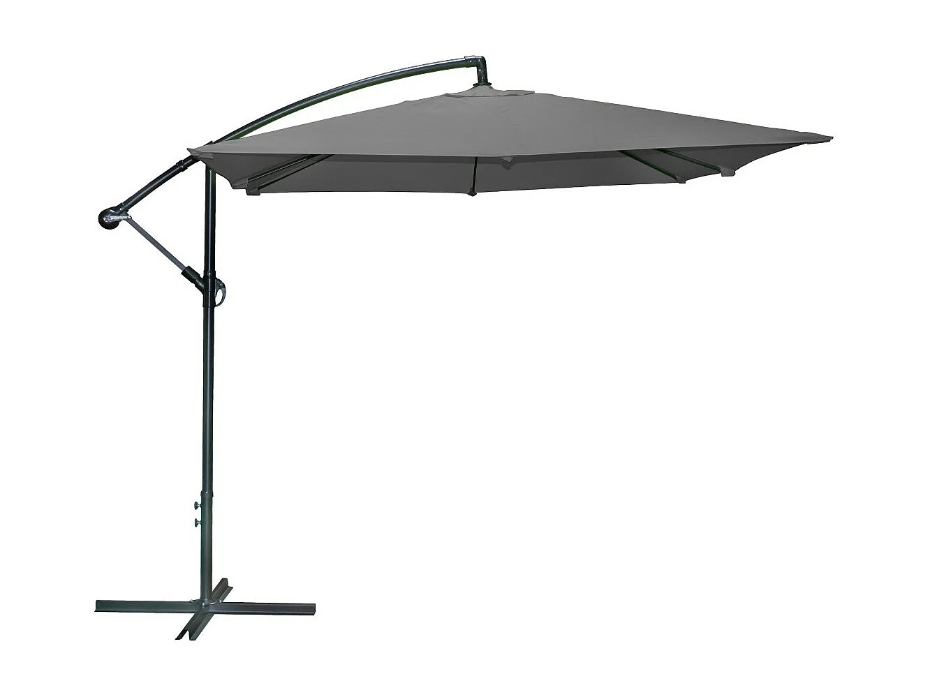 Vierkante zweefparasol in antracietgrijs 250x250 cm